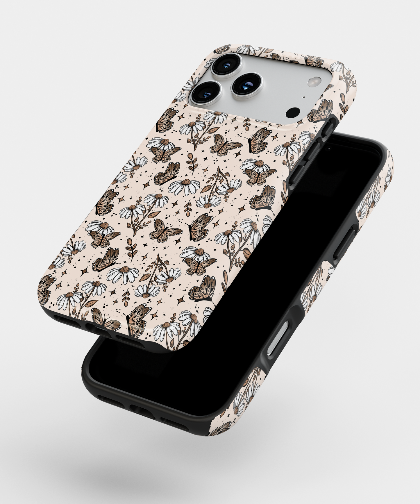 MagSafe Tough Phone case - Brown spring flowers
