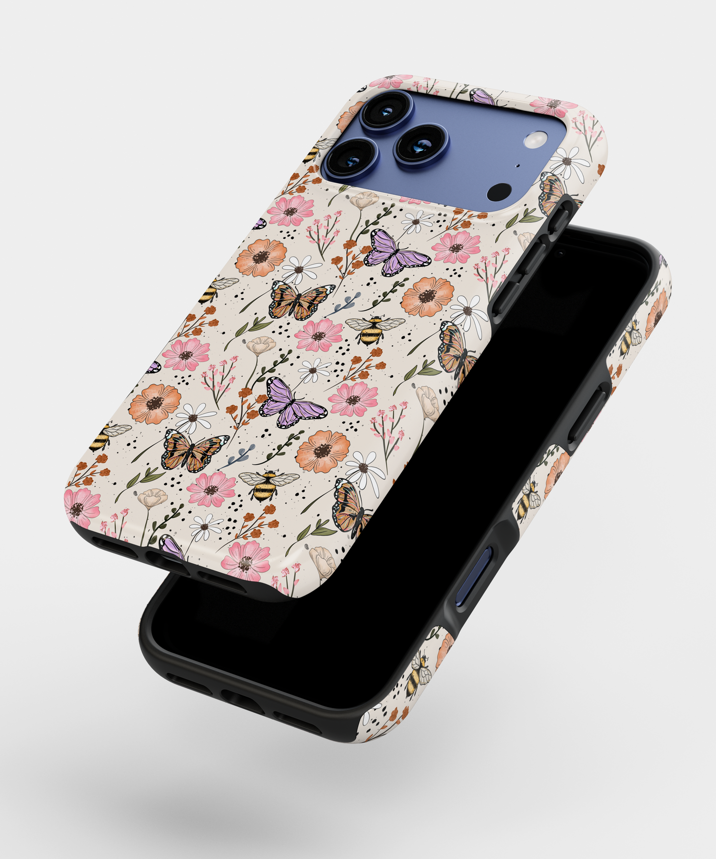 MagSafe Tough Phone case - Purple butterfly florals