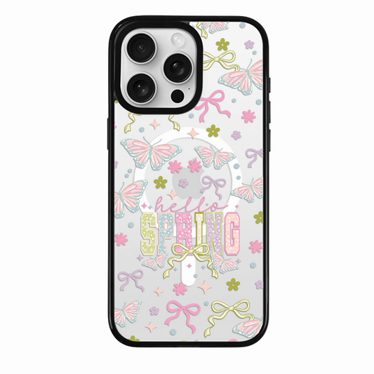 Clear MagSafe Phone case- Hello spring