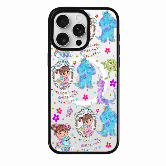 Clear MagSafe Phone case- Blue monsters