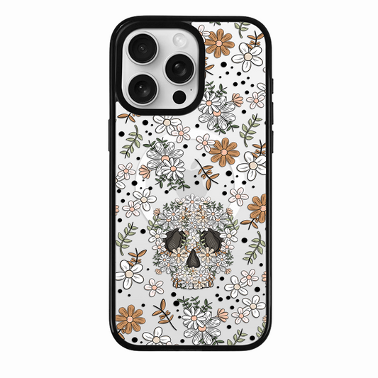 Clear MagSafe Phone case- Floral skellies