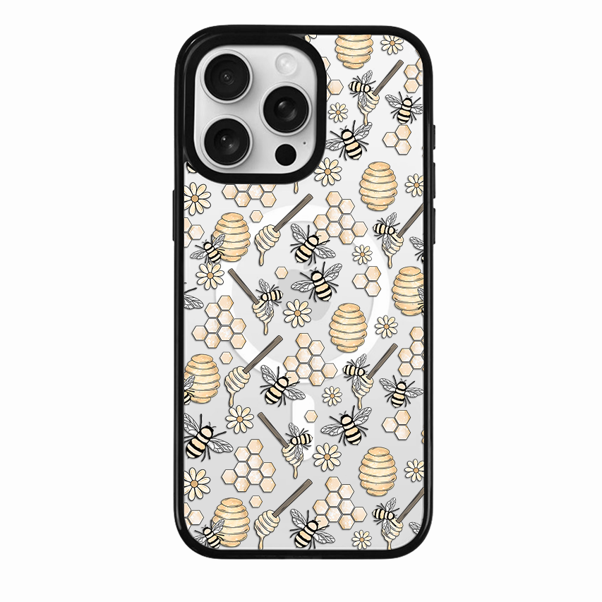 Clear MagSafe Phone case- Honey Bees