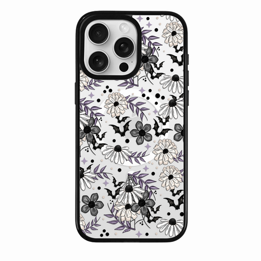 Clear MagSafe Phone case- Spooky florals