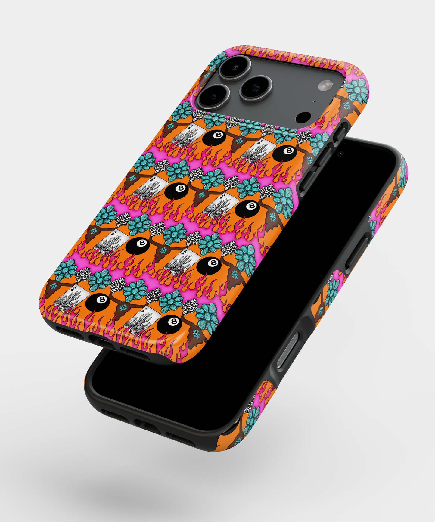 MagSafe Tough Phone case - Neon western flames